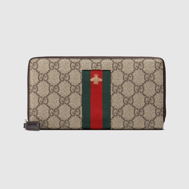 Gucci Web GG Supreme zip around wallet 408831 KLQCN 8461