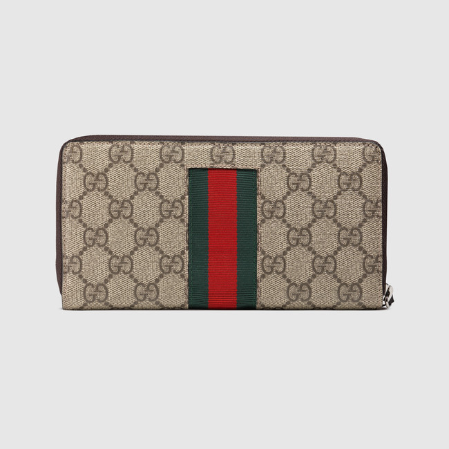 Gucci Web GG Supreme zip around wallet 408831 KLQCN 8461