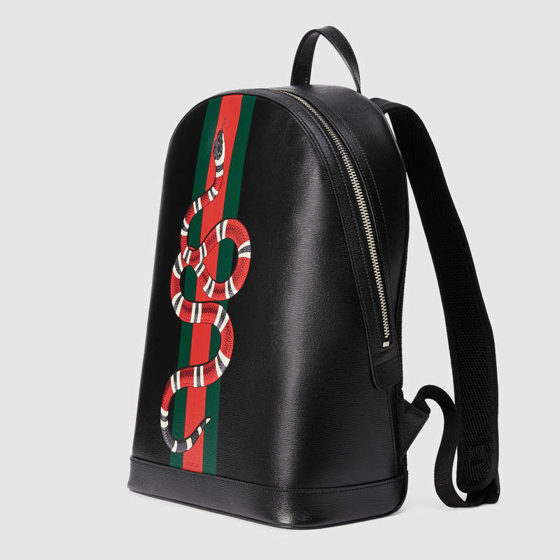 Gucci Web and Kingsnake print leather backpack 419584 DLU1N 8459