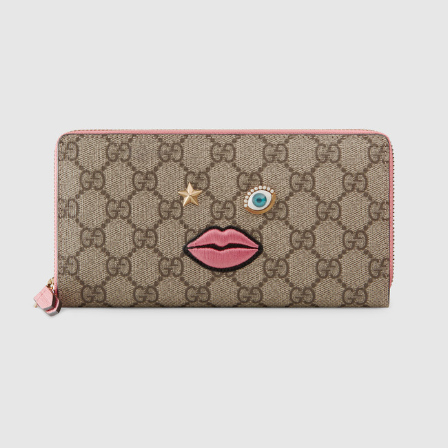 Gucci Zip around wallet with embroidered face 431392 K05RG 8790