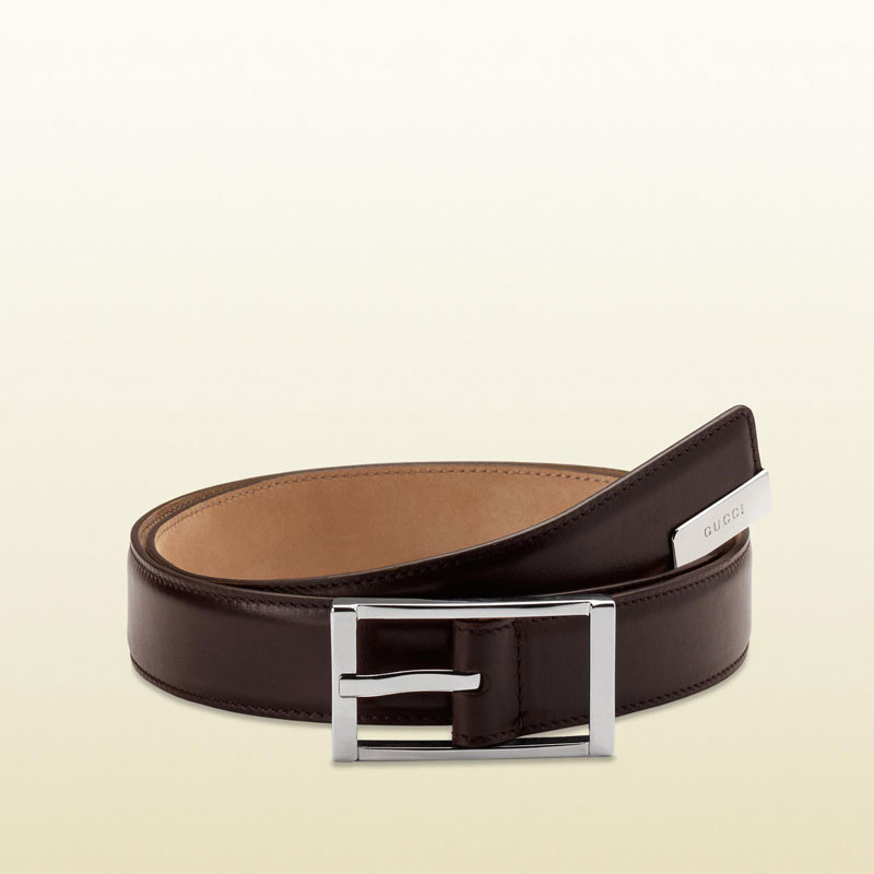 Gucci belt with rectangular buckle and engraved metal detail 268239 A490N 2140