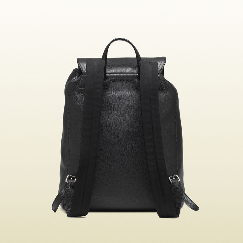 Gucci black leather backpack 322061 A7MRN 1000