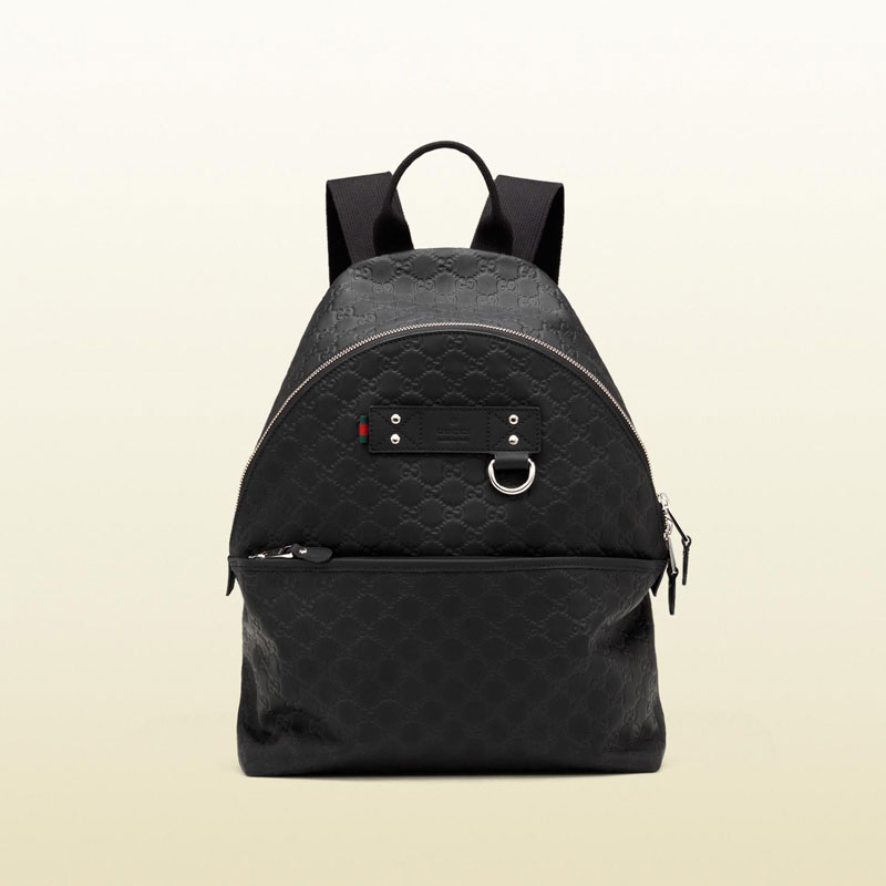 Gucci black rubber guccissima leather backpack 268184 AF65N 1060