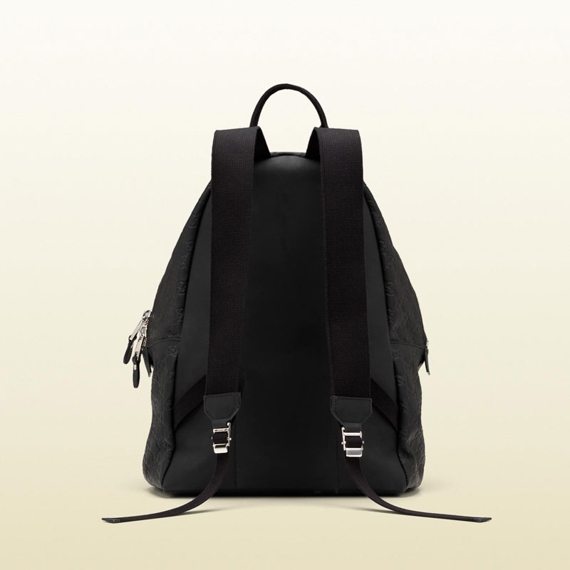 Gucci black rubber guccissima leather backpack 268184 AF65N 1060