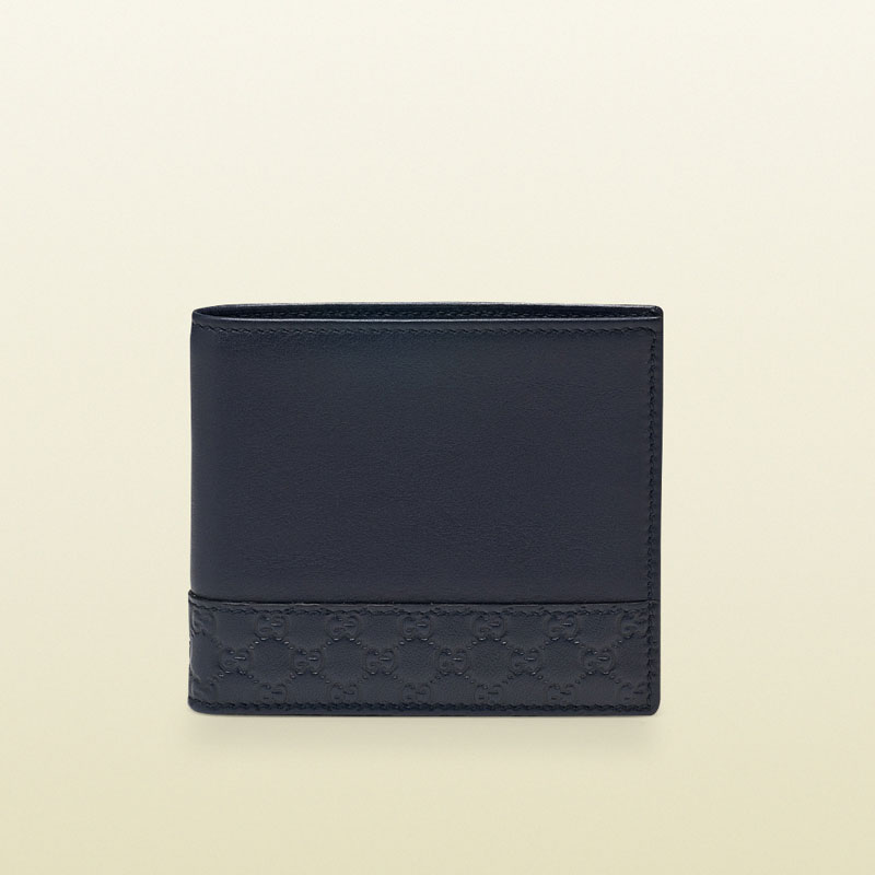 Gucci blue leather bi-fold wallet 256408 A8WQN 4009