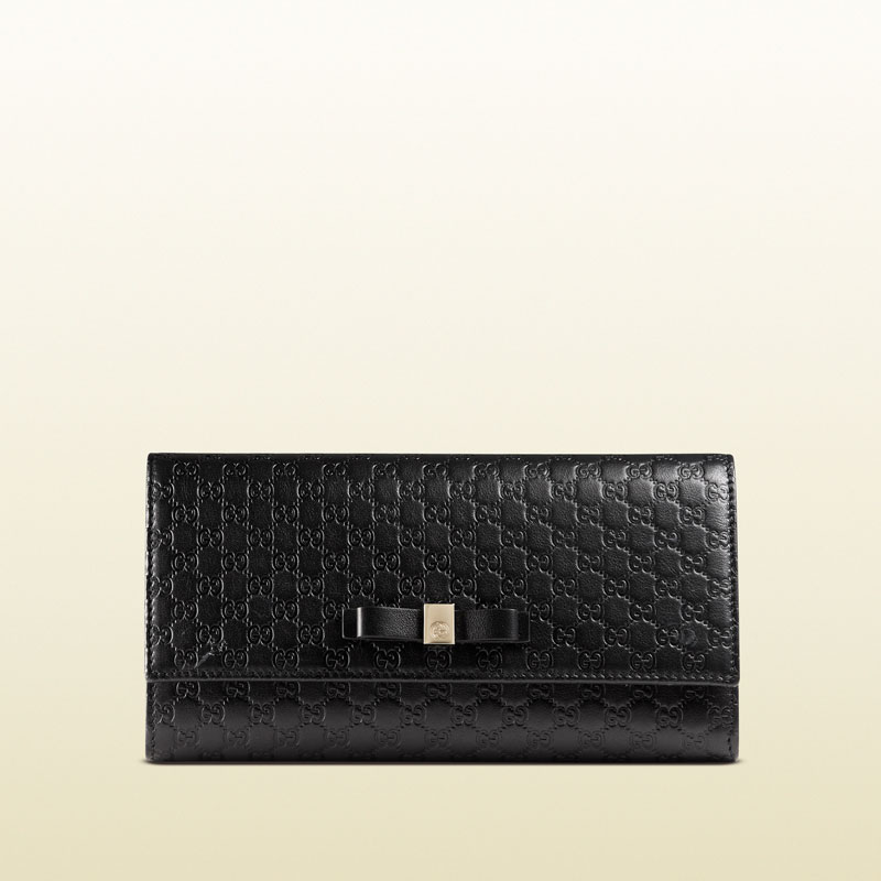 Gucci bow microguccissima leather continental wallet