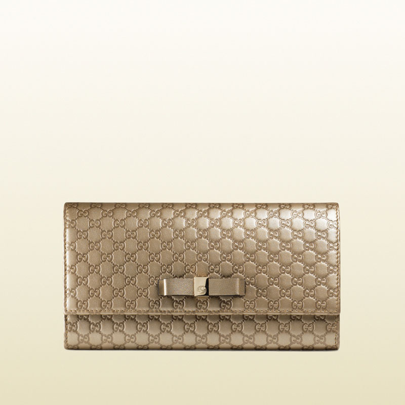 Gucci bow microguccissima leather continental wallet