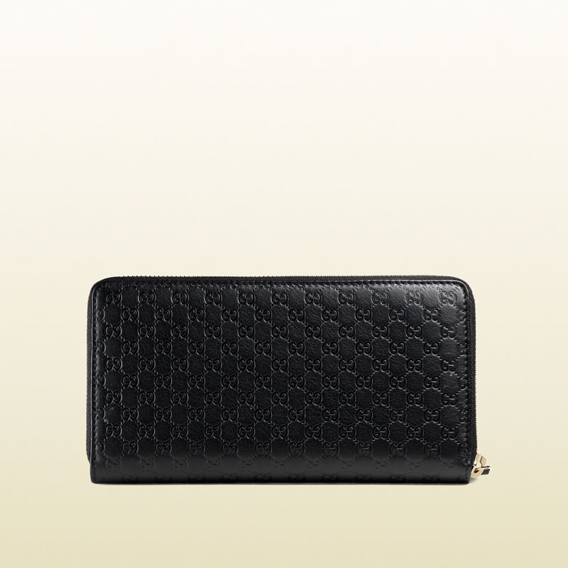 Gucci bow microguccissima leather zip around wallet