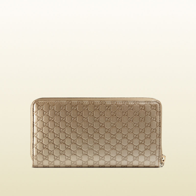 Gucci bow microguccissima leather zip around wallet