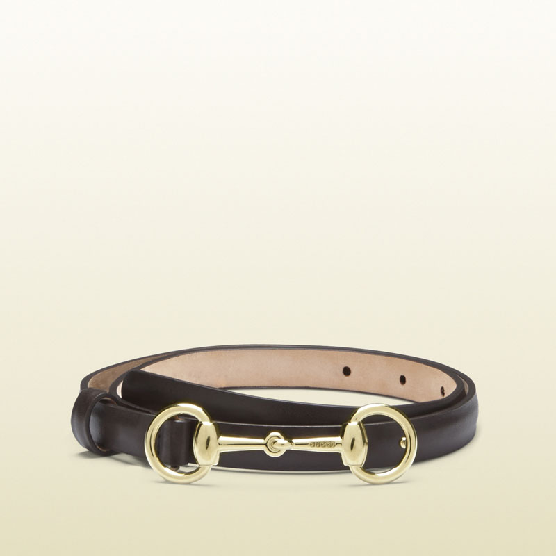 Gucci brown leather belt with horsebit buckle 282349 BGH0G 2140