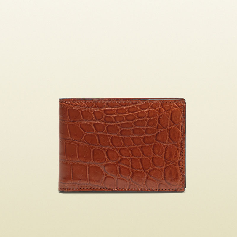 Gucci crocodile bi-fold wallet 233187 EC12R 6419