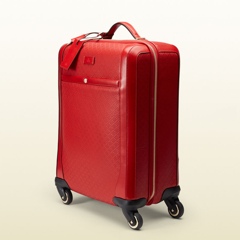 Gucci diamante leather wheeled carry-on suitcase