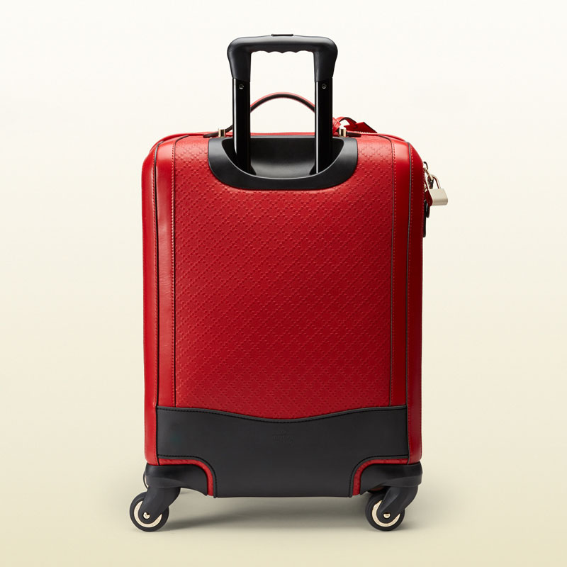 Gucci diamante leather wheeled carry-on suitcase