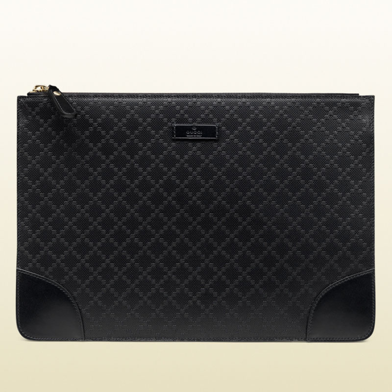 Gucci diamante leather zip-top pouch