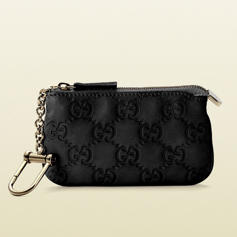 Gucci guccissima leather clip key case