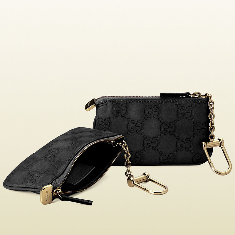 Gucci guccissima leather clip key case