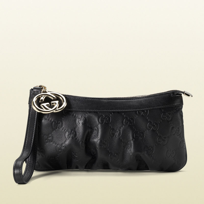 Gucci guccissima leather wristlet