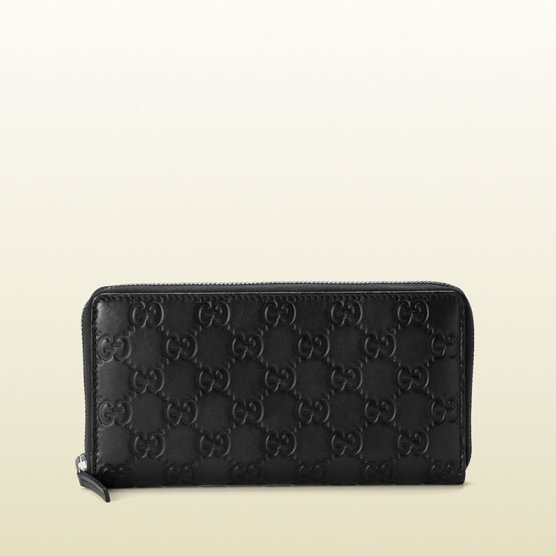 Gucci guccissima leather zip around wallet