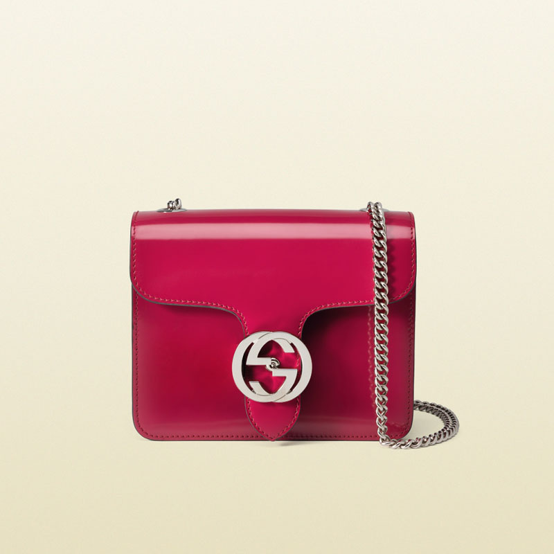 Gucci interlocking polished leather shoulder bag