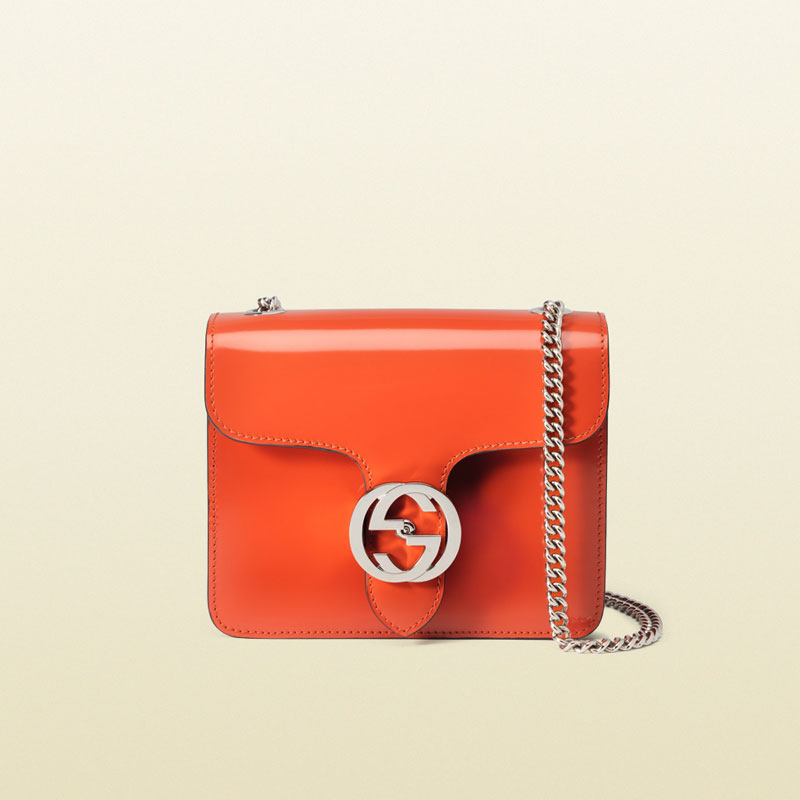 Gucci interlocking polished leather shoulder bag