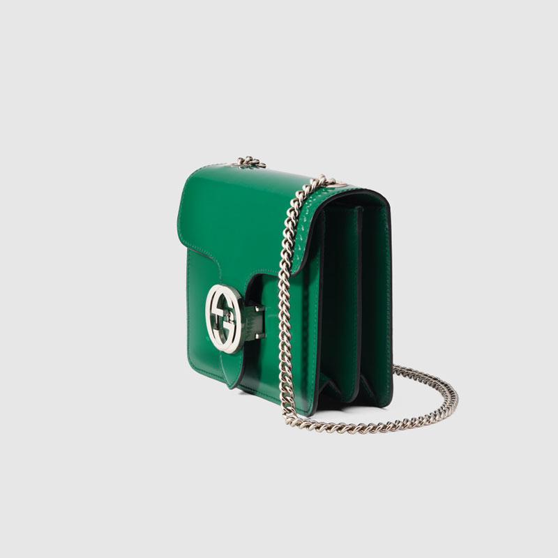 Gucci interlocking polished leather shoulder bag