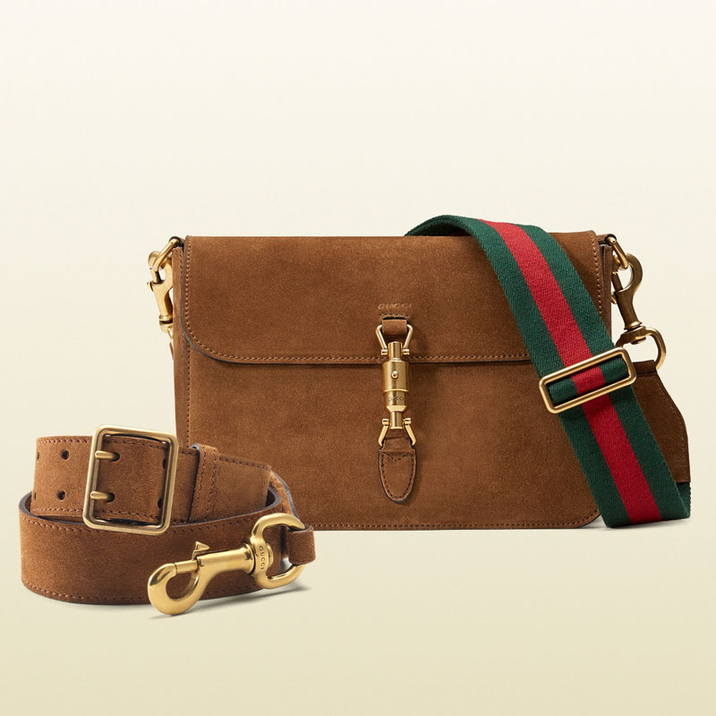 Gucci jackie soft suede shoulder bag