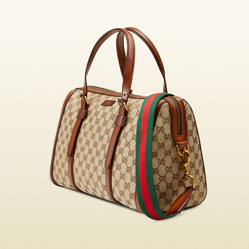 Gucci lady web original GG canvas boston bag