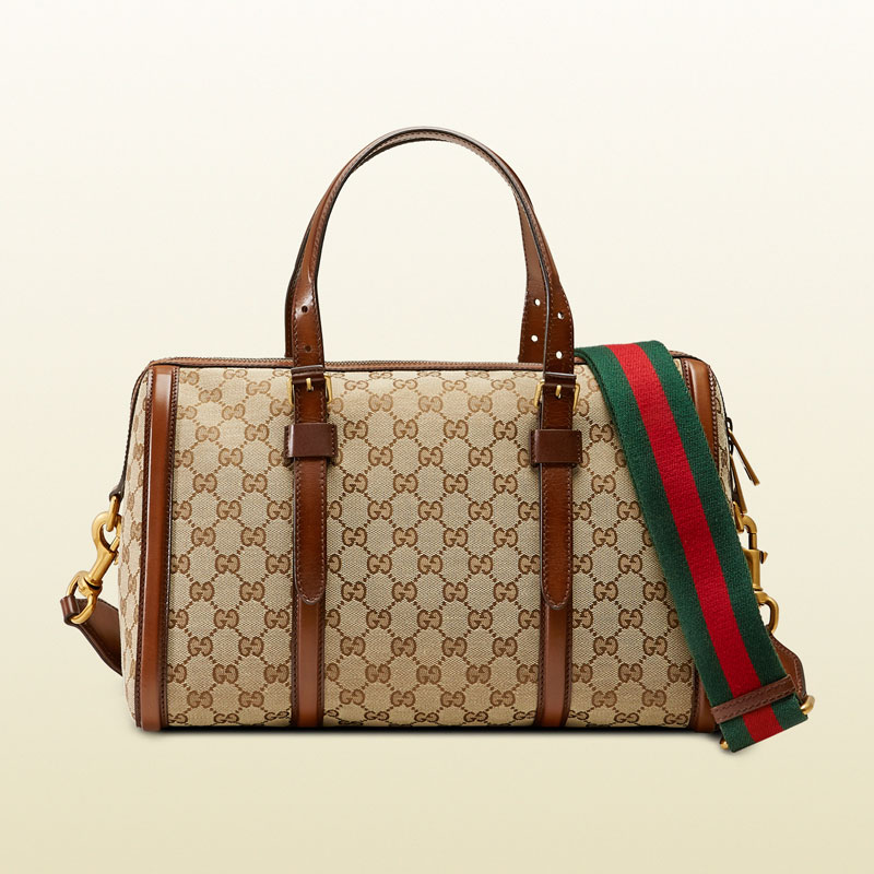 Gucci lady web original GG canvas boston bag