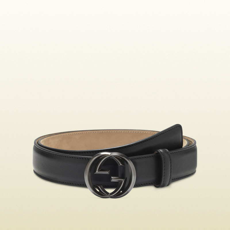 Gucci leather belt with interlocking G buckle 336829 AP00R 1000