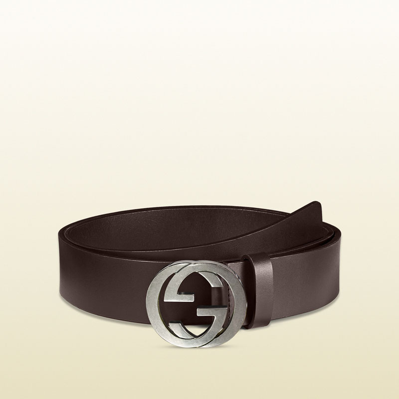 Gucci leather belt with interlocking G buckle 368186 BGH0N 2140