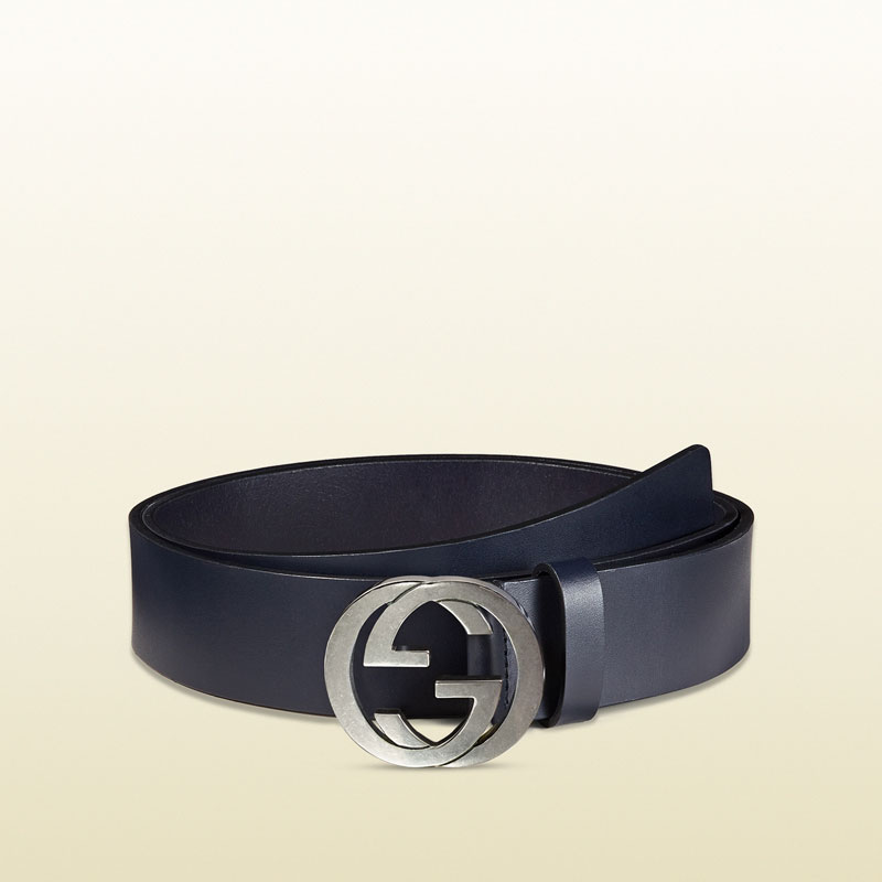 Gucci leather belt with interlocking G buckle 368186 BGH0N 4009