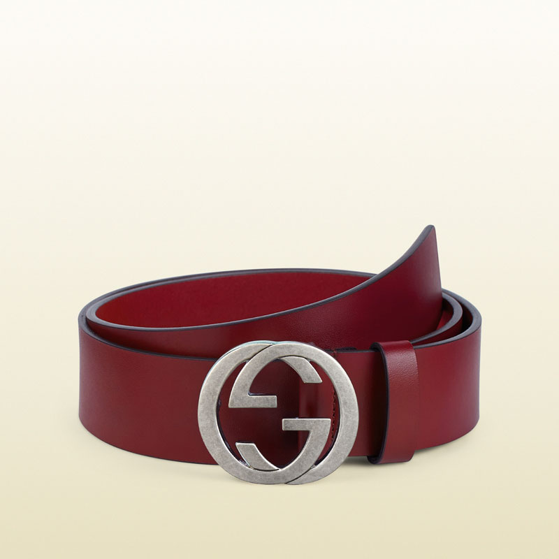 Gucci leather belt with interlocking G buckle 368186 BGH0N 6148