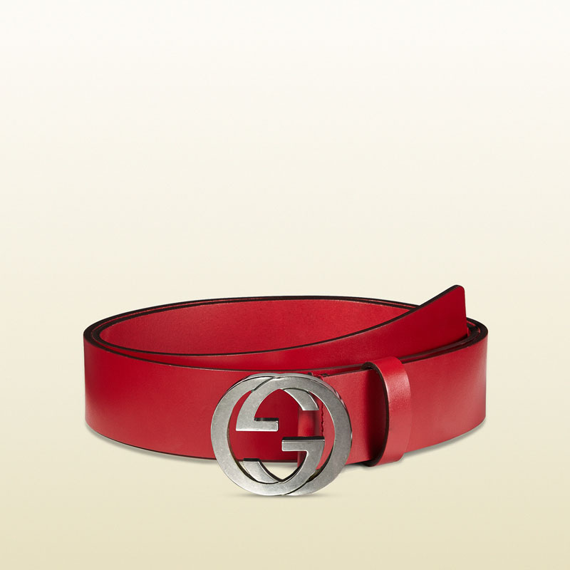 Gucci leather belt with interlocking G buckle 368186 BGH0N 6420