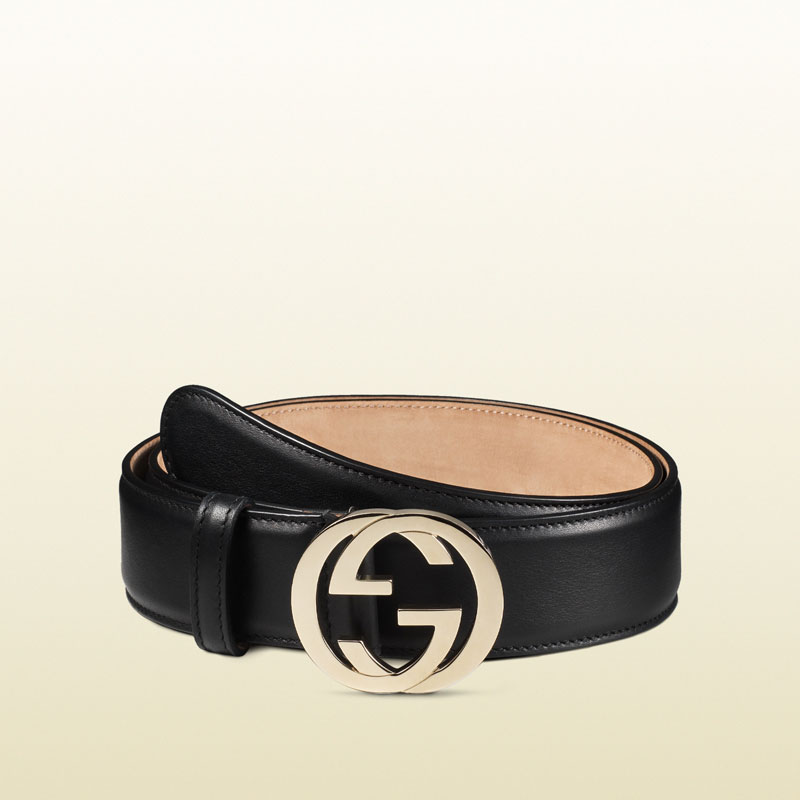 Gucci leather belt with interlocking G buckle 370543 AP00G 1000