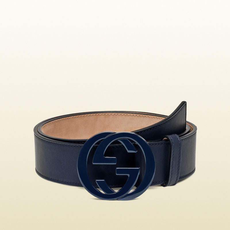 Gucci leather belt with interlocking g buckle 223891 AF70X 4009