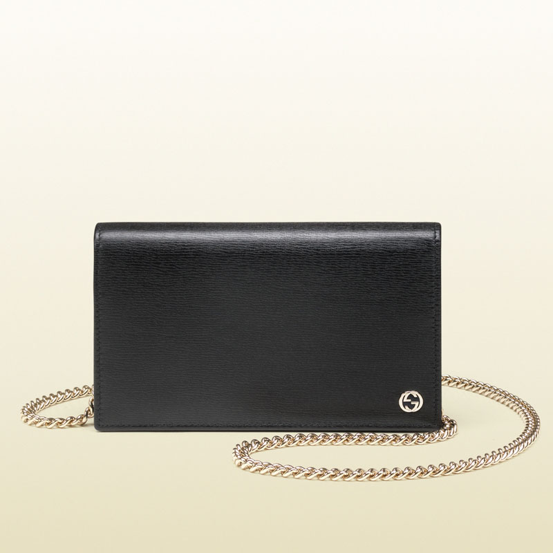 Gucci leather chain wallet