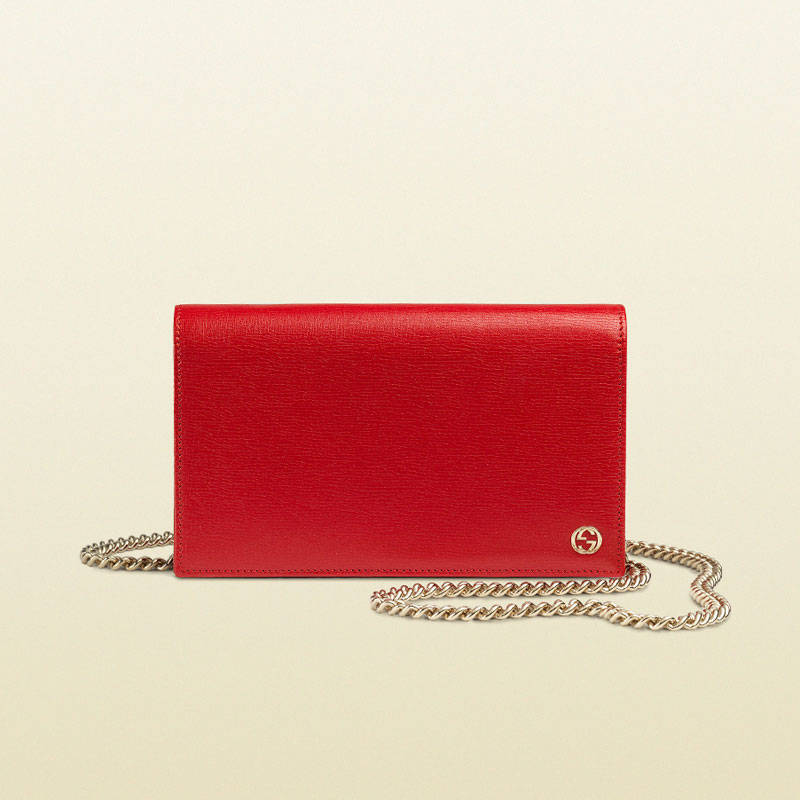 Gucci leather chain wallet