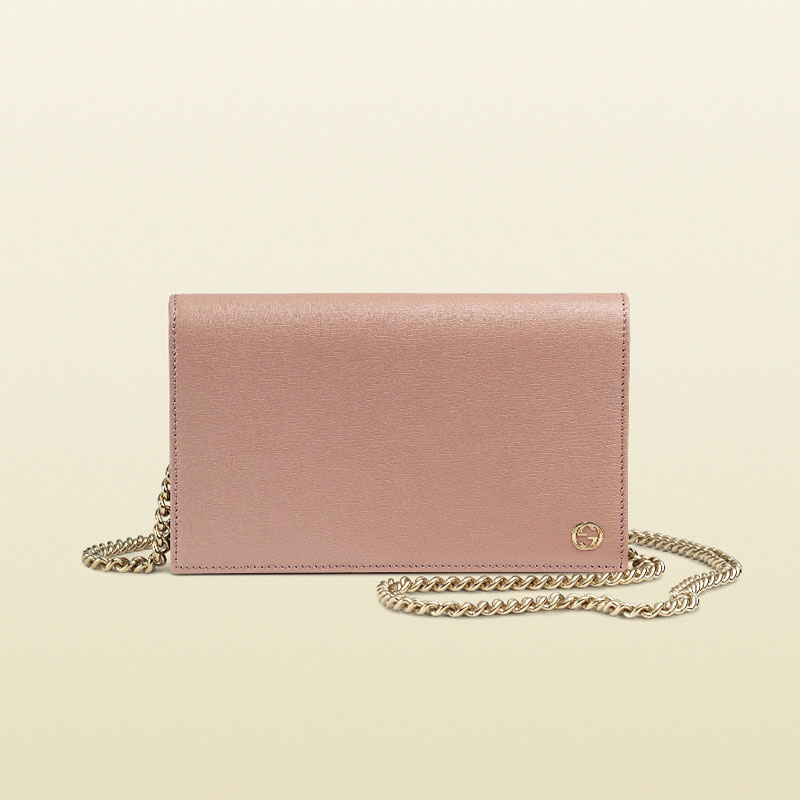 Gucci leather chain wallet