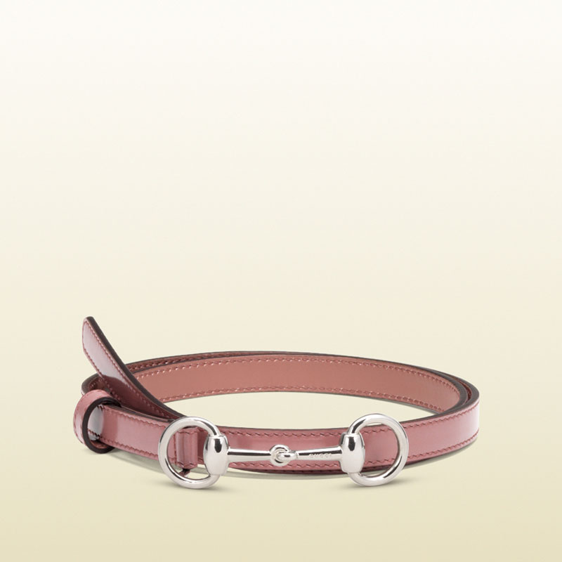 Gucci leather skinny belt with horsebit buckle 282349 CLG0N 6813