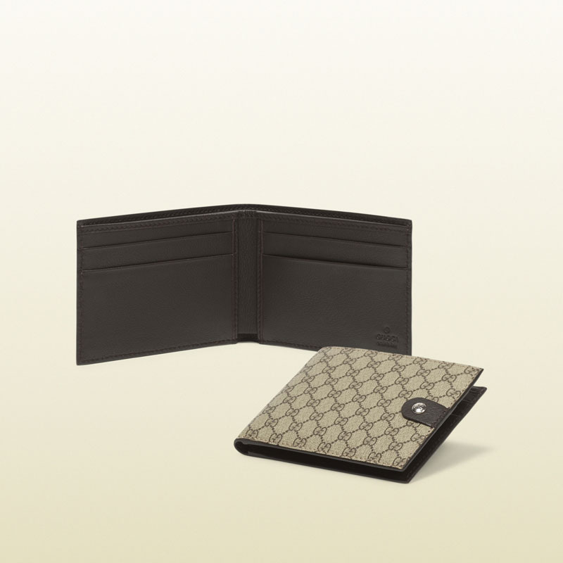 Gucci micro gg supreme canvas bi-fold wallet 281968 FX53N 9643