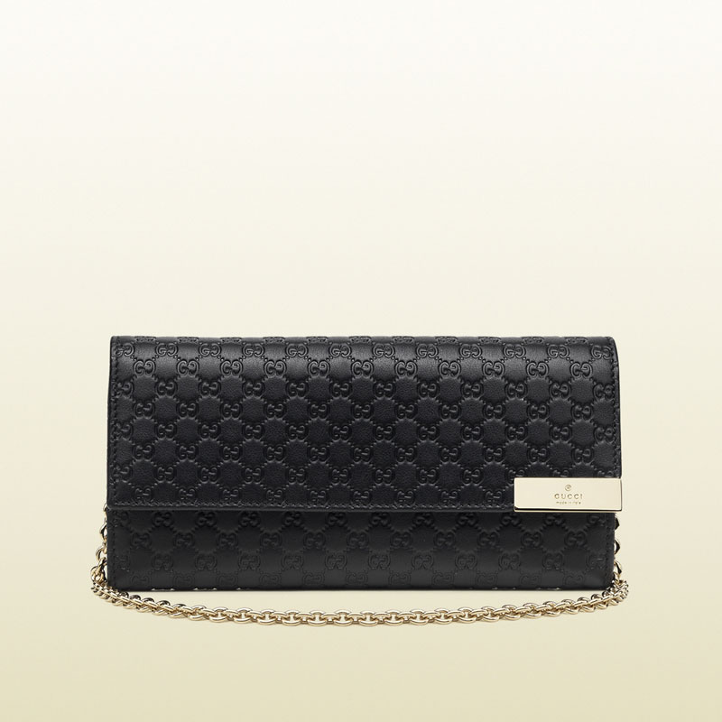 Gucci microguccissima leather chain wallet