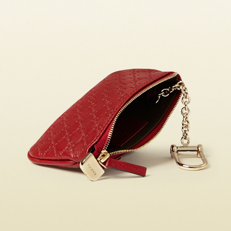 Gucci microguccissima leather key case pouch