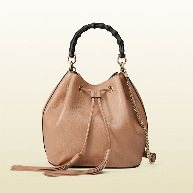 Gucci miss bamboo leather bucket bag