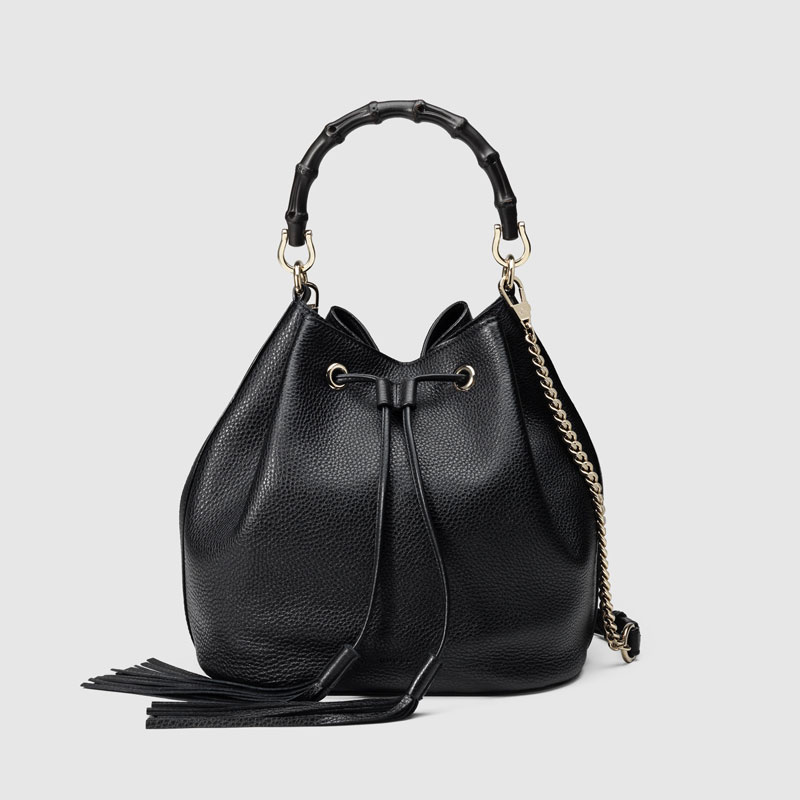 Gucci miss bamboo leather bucket bag