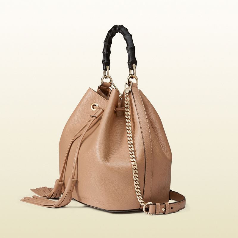 Gucci miss bamboo leather bucket bag