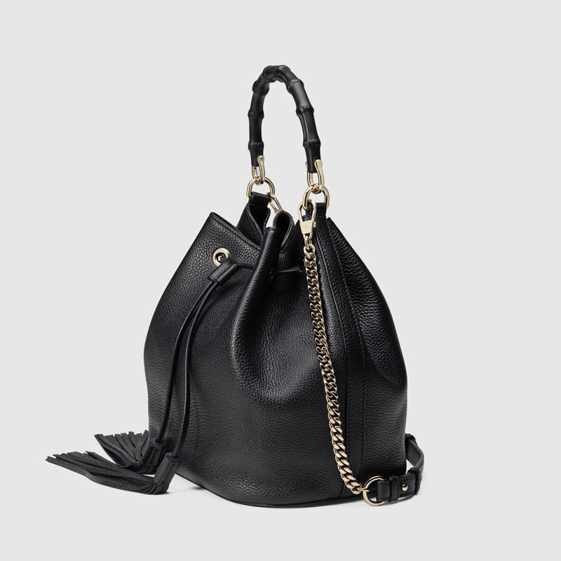 Gucci miss bamboo leather bucket bag