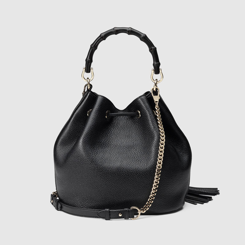 Gucci miss bamboo leather bucket bag