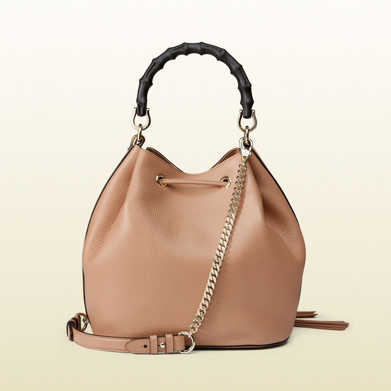 Gucci miss bamboo leather bucket bag