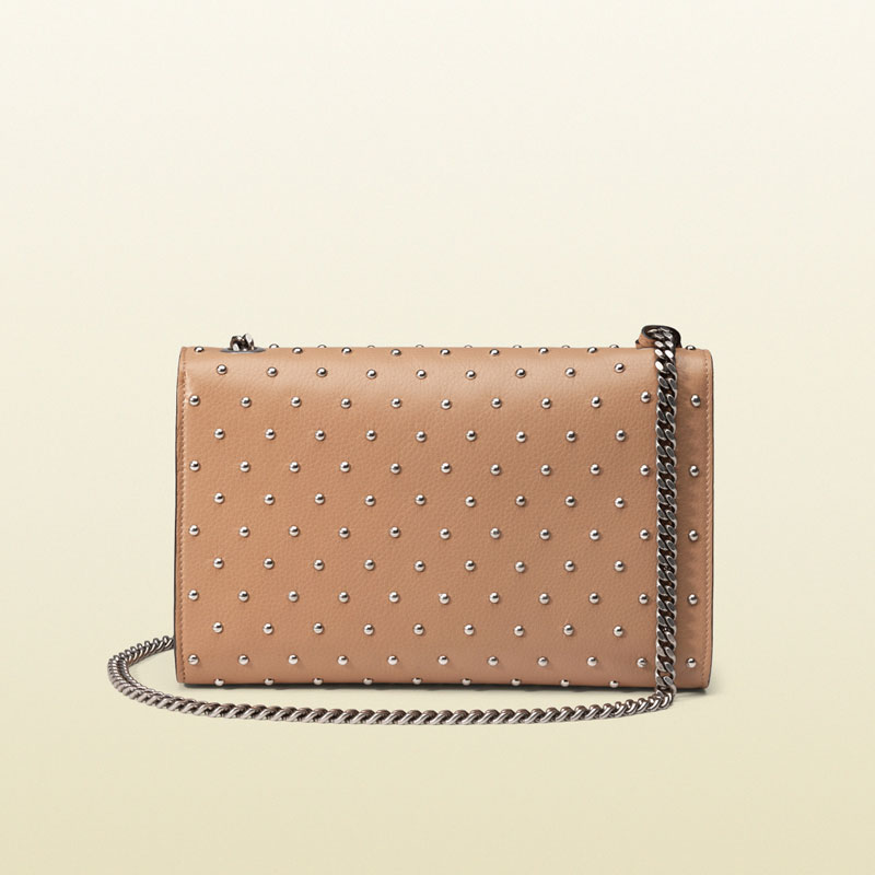 Gucci miss bamboo studded leather shoulder bag