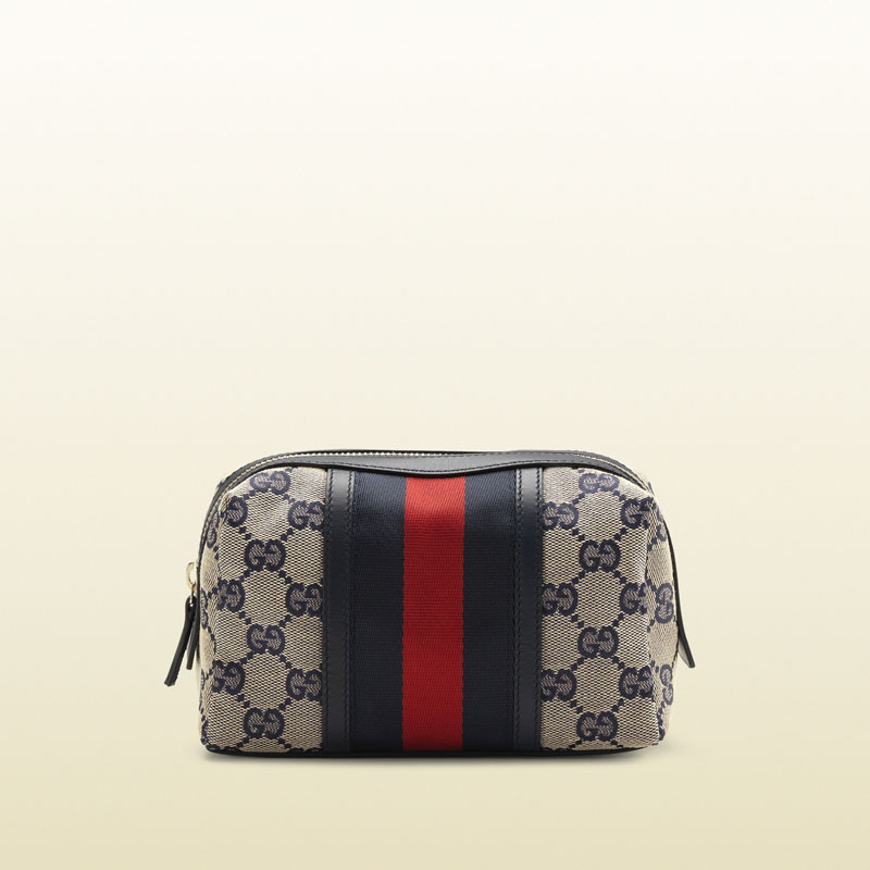 Gucci original GG canvas web cosmetic case 256636 F4CRG 4080